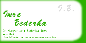 imre bederka business card